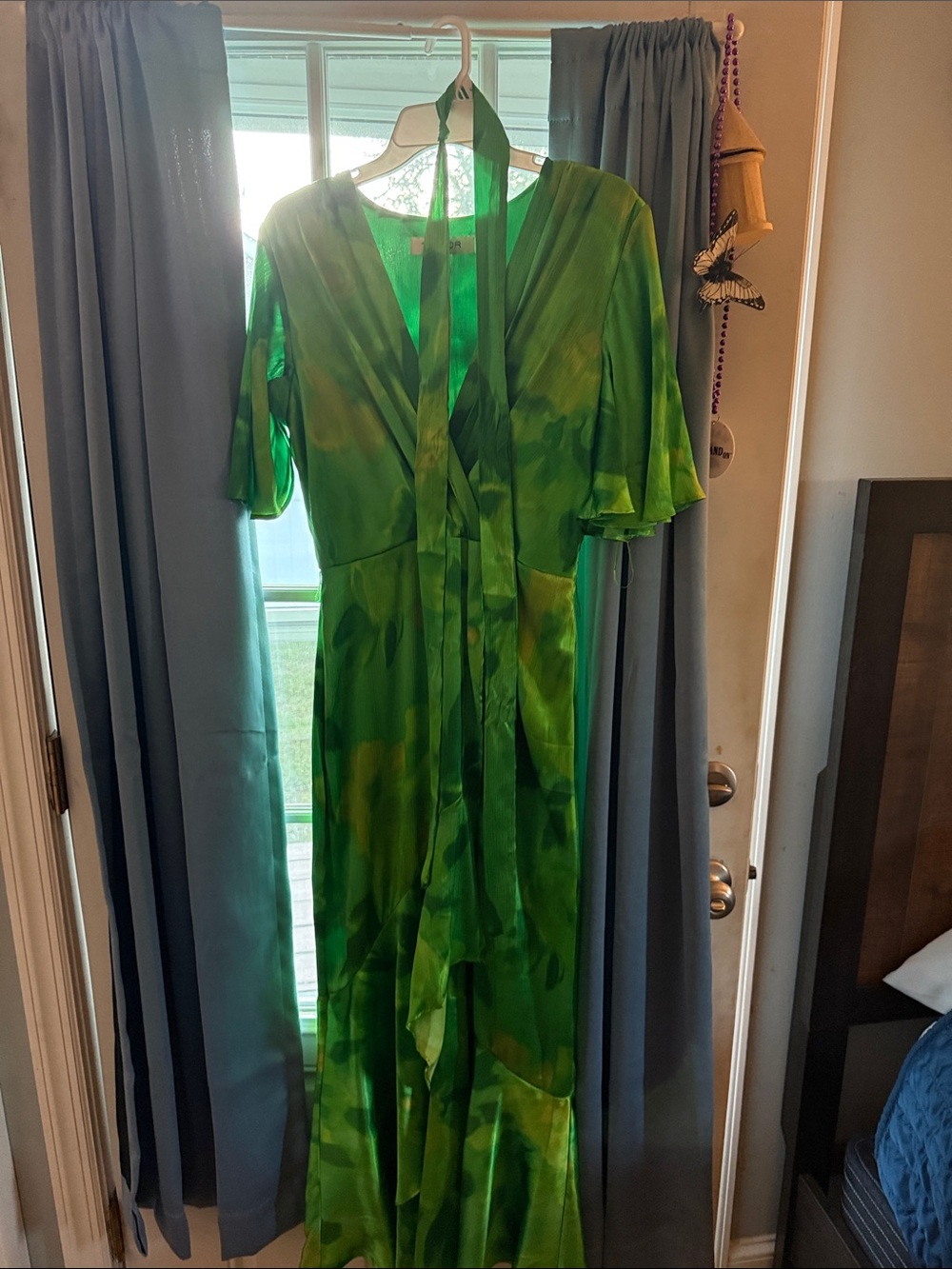 Taylor Green Tie-Front V-Neck Maxi Dress